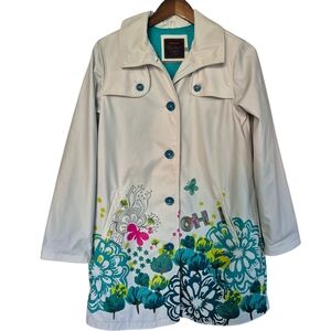 Catimini Designed In France Girls Lined Artistic Rain Coat Fall Jacket 14 Years